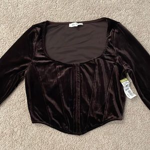 Velour corset crop top